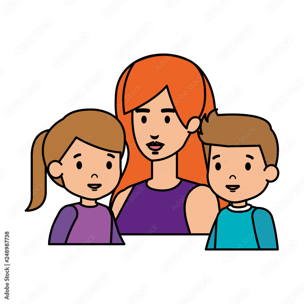 mother with daughter and son characters mother with daughter and son characters