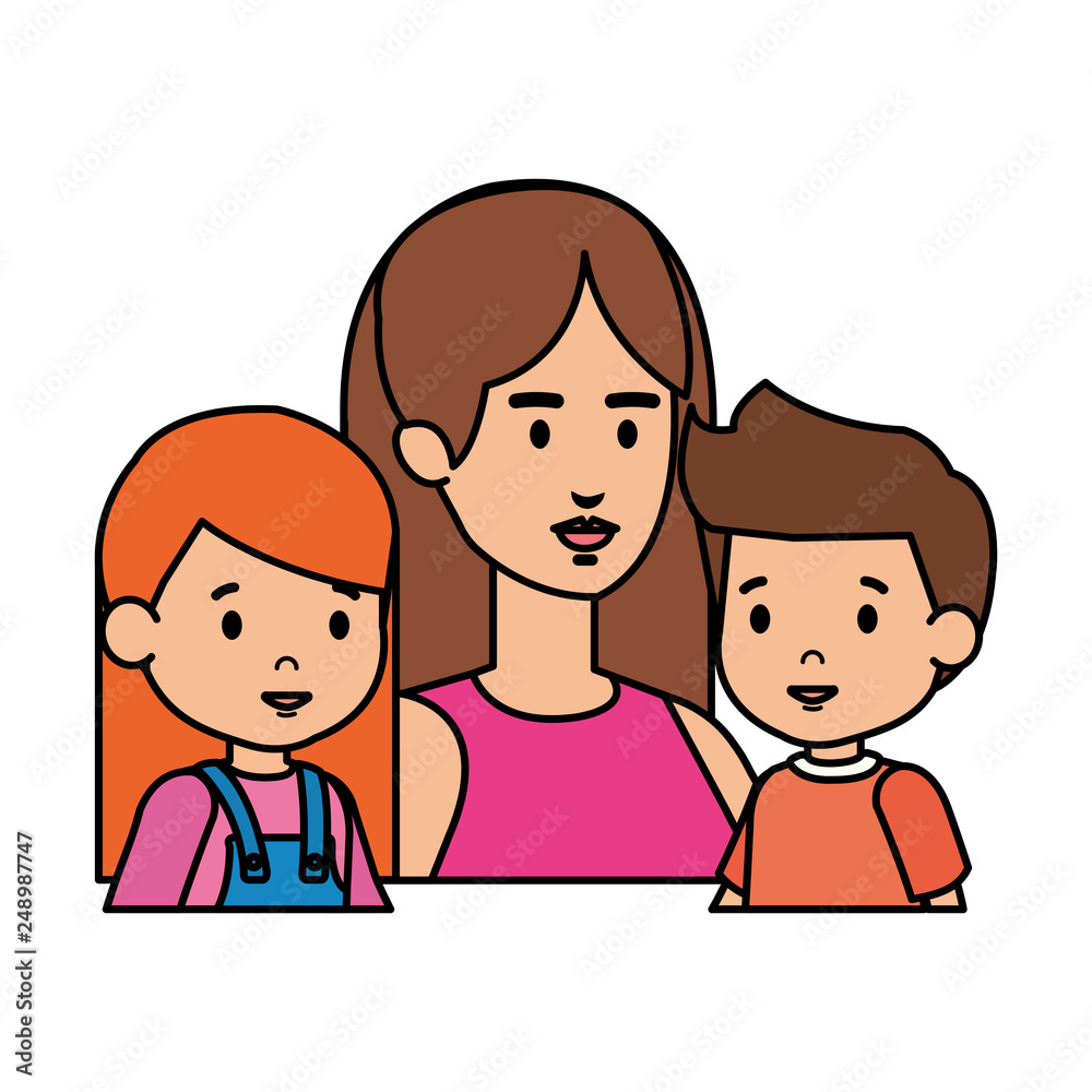 mother with daughter and son characters mother with daughter and son characters