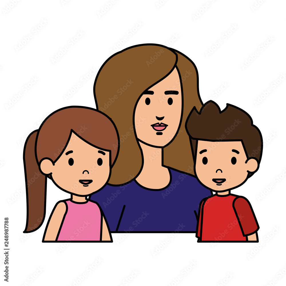 mother with daughter and son characters mother with daughter and son characters