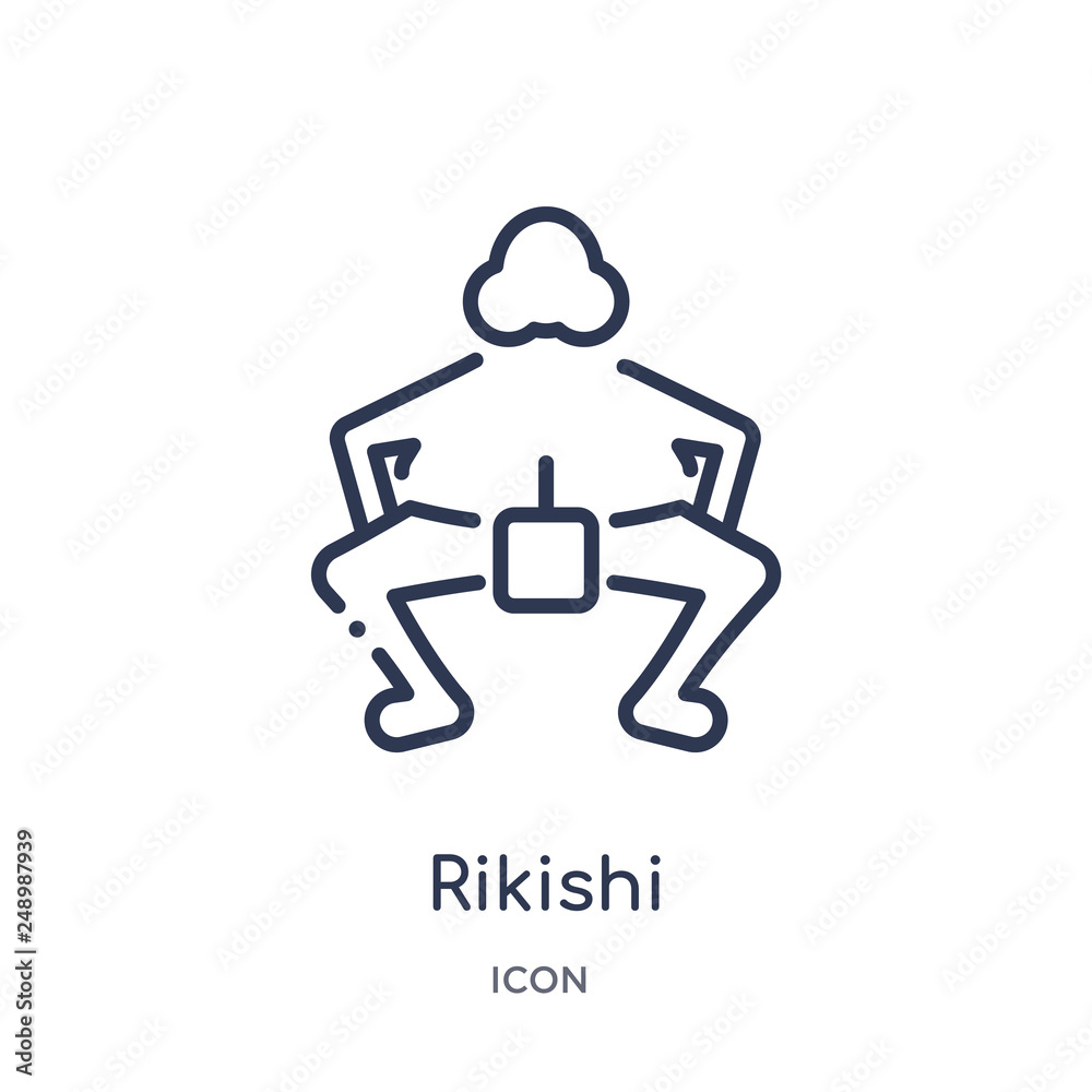 rikishi icon from people outline collection. Thin line rikishi icon isolated on white background. rikishi icon from people outline collection. Thin line rikishi icon isolated on white background.