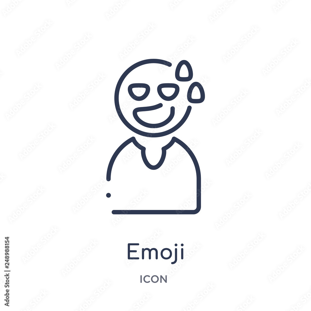 emoji icon from people outline collection. Thin line emoji icon isolated on white background.