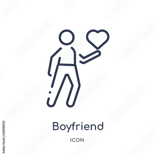 boyfriend icon from people outline collection. Thin line boyfriend icon isolated on white background.