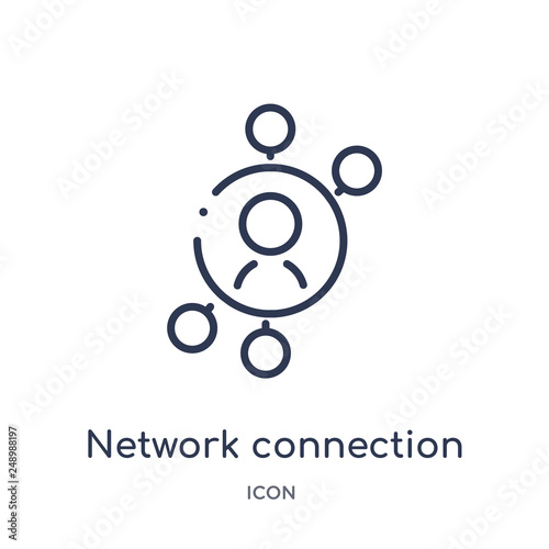 network connection icon from people outline collection. Thin line network connection icon isolated on white background.
