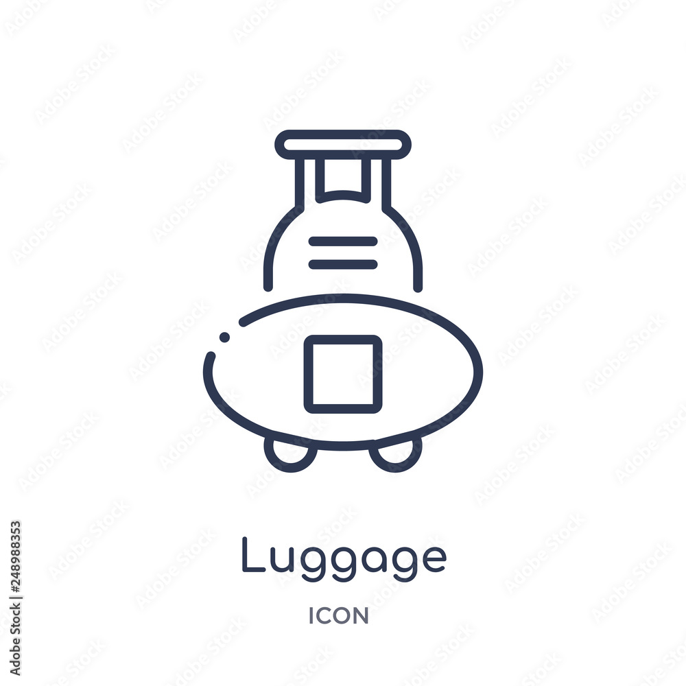 luggage icon from people outline collection. Thin line luggage icon isolated on white background. luggage icon from people outline collection. Thin line luggage icon isolated on white background.
