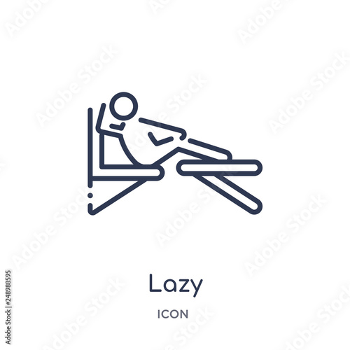 lazy icon from people outline collection. Thin line lazy icon isolated on white background.