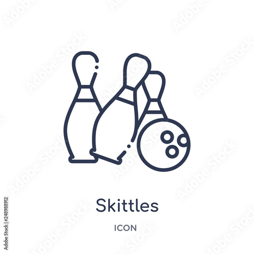 skittles icon from other outline collection. Thin line skittles icon isolated on white background.