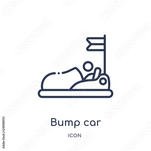 bump car icon from other outline collection. Thin line bump car icon isolated on white background.