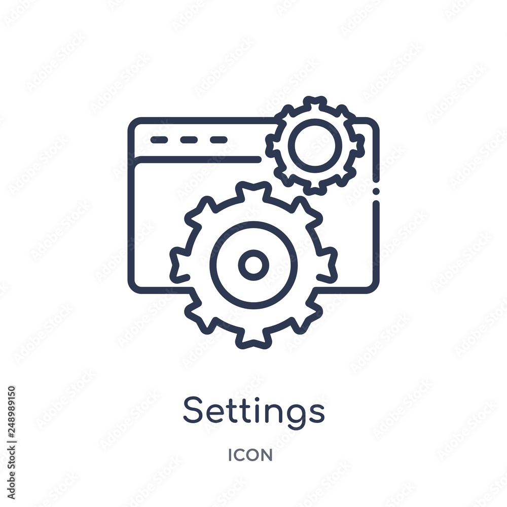 settings icon from other outline collection. Thin line settings icon isolated on white background.