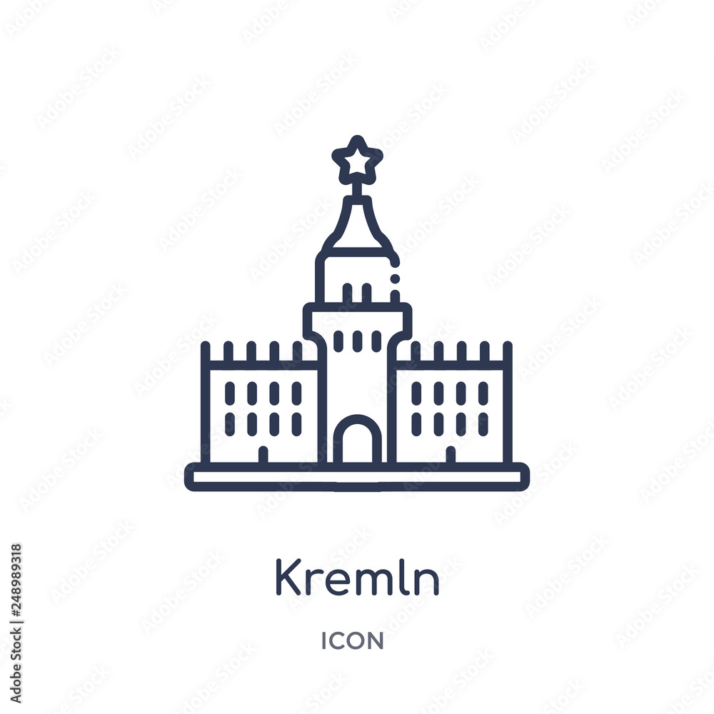 kremln icon from other outline collection. Thin line kremln icon isolated on white background.