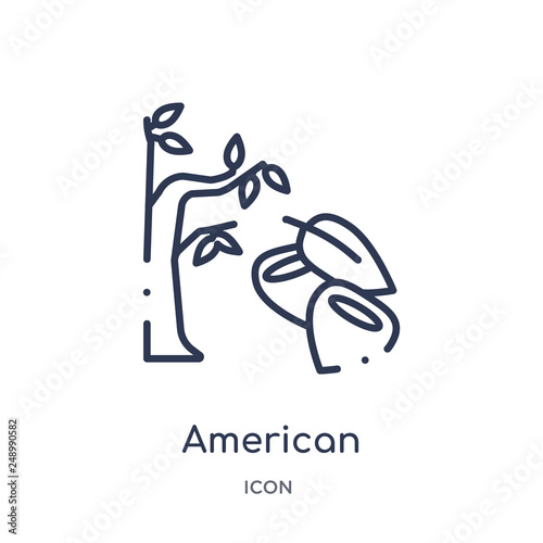 american chestnut tree icon from nature outline collection. Thin line american chestnut tree icon isolated on white background.