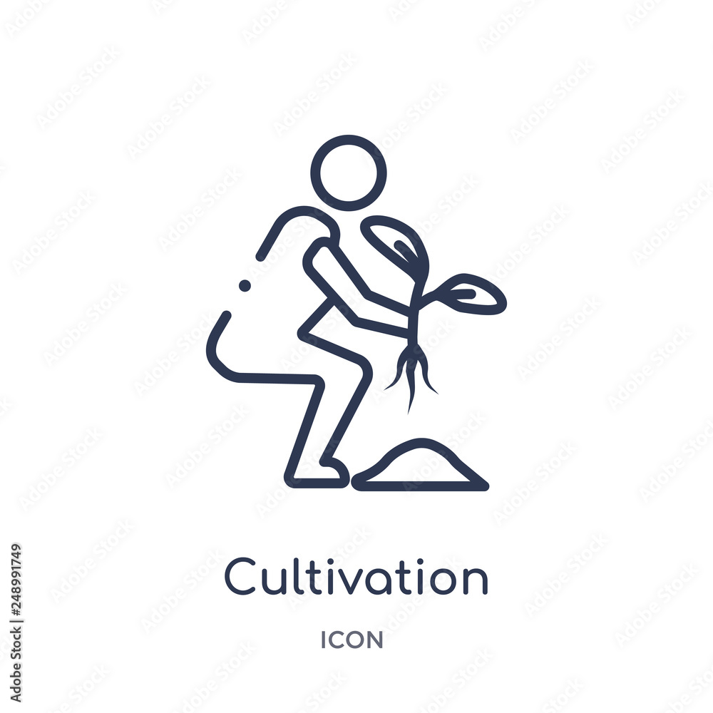 cultivation icon from nature outline collection. Thin line cultivation icon isolated on white background. cultivation icon from nature outline collection. Thin line cultivation icon isolated on white background.