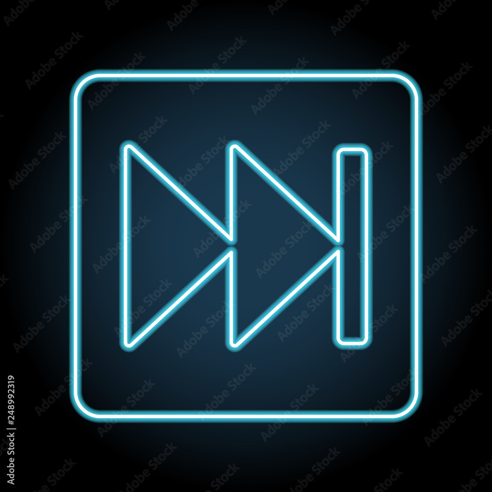 rewind button symbol sign neon icon. Simple thin line, outline vector of web, minimalistic icons for UI and UX, website or mobile application rewind button symbol sign neon icon. Simple thin line, outline vector of web, minimalistic icons for UI and UX, website or mobile application