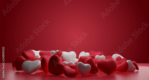 pile of red and white heart...