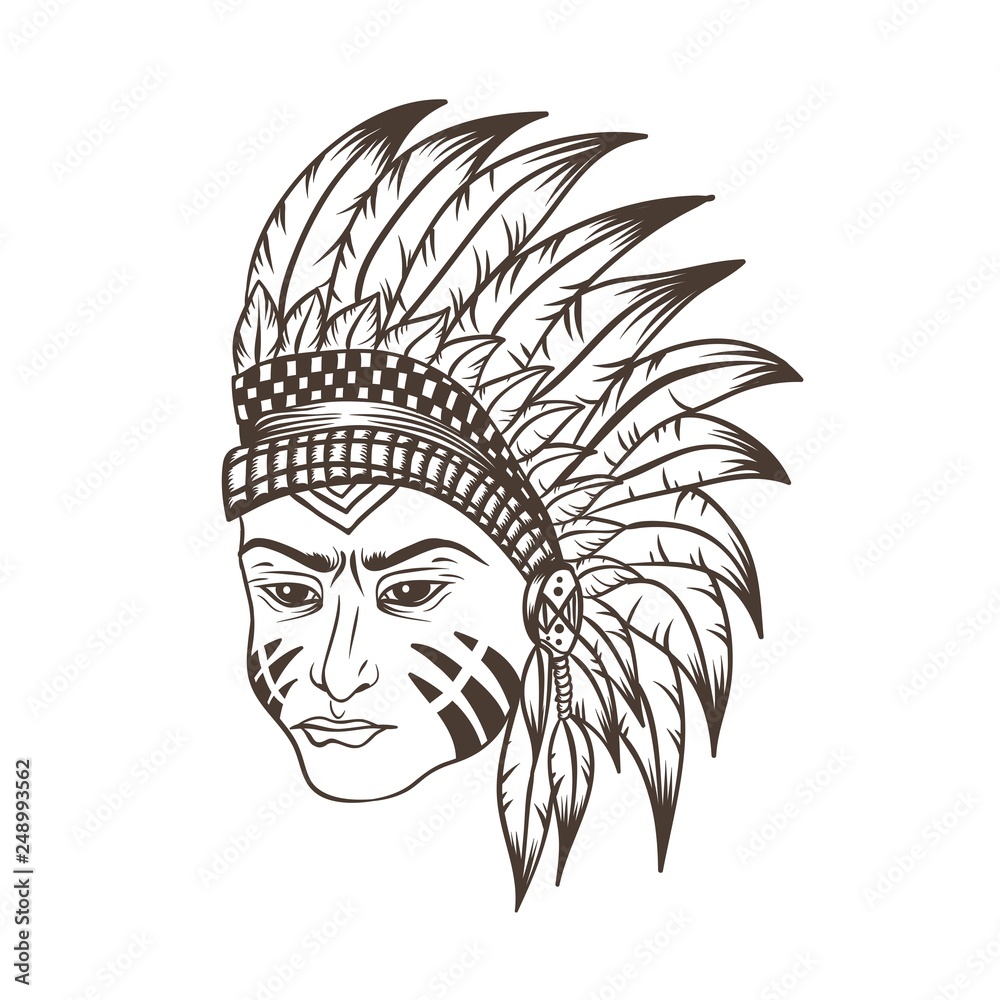 Apache Head Vector Illustration