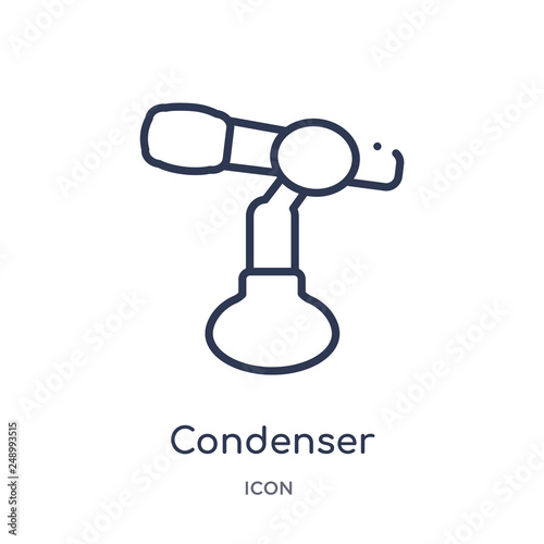condenser icon from multimedia outline collection. Thin line condenser icon isolated on white background.