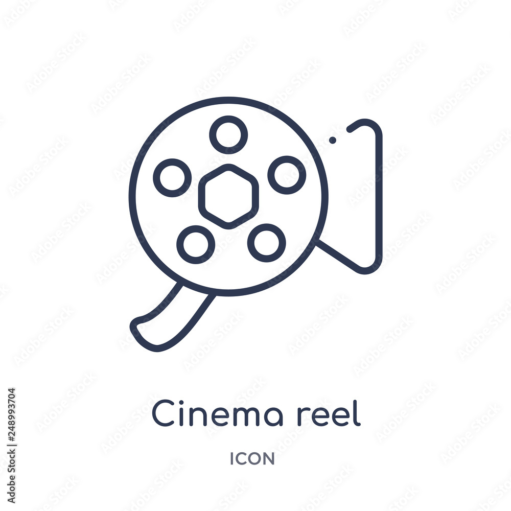cinema reel video camera icon from multimedia outline collection. Thin line cinema reel video camera icon isolated on white background. cinema reel video camera icon from multimedia outline collection. Thin line cinema reel video camera icon isolated on white background.