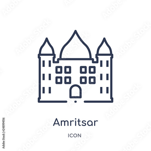amritsar icon from monuments outline collection. Thin line amritsar icon isolated on white background.