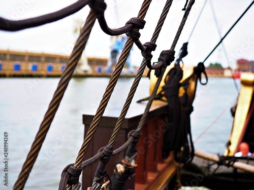 Rigging of the old pirate sailing ship,boat, clipper, yacht © Digital Mammoth