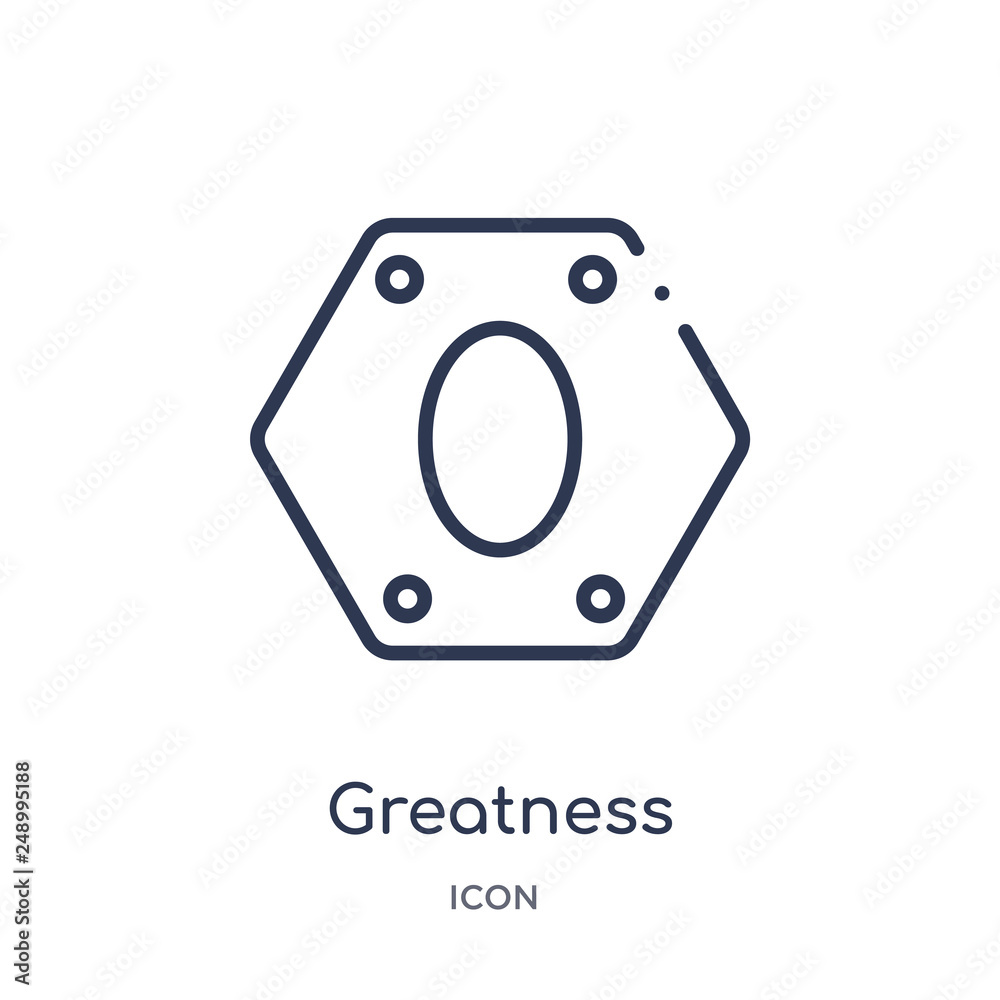 greatness icon from zodiac outline collection. Thin line greatness icon isolated on white background. greatness icon from zodiac outline collection. Thin line greatness icon isolated on white background.