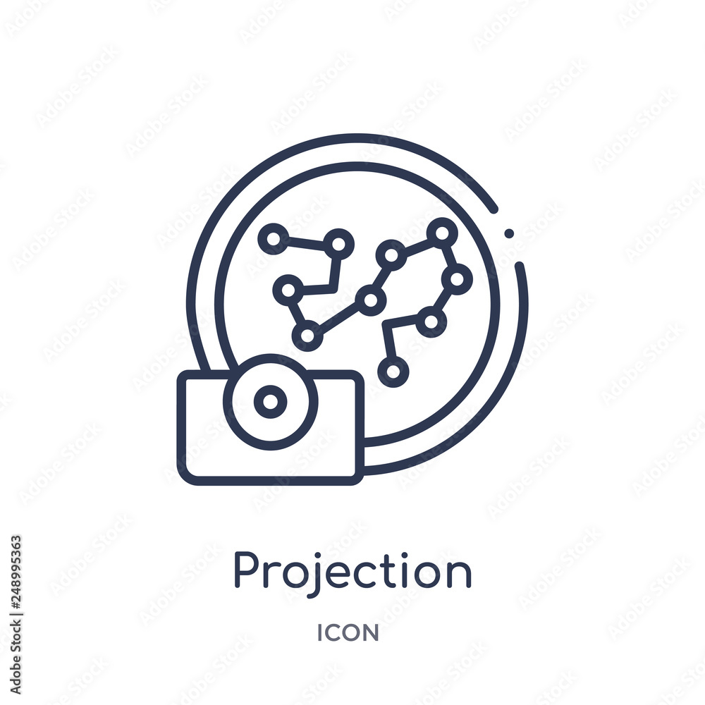 projection icon from zodiac outline collection. Thin line projection icon isolated on white background. projection icon from zodiac outline collection. Thin line projection icon isolated on white background.