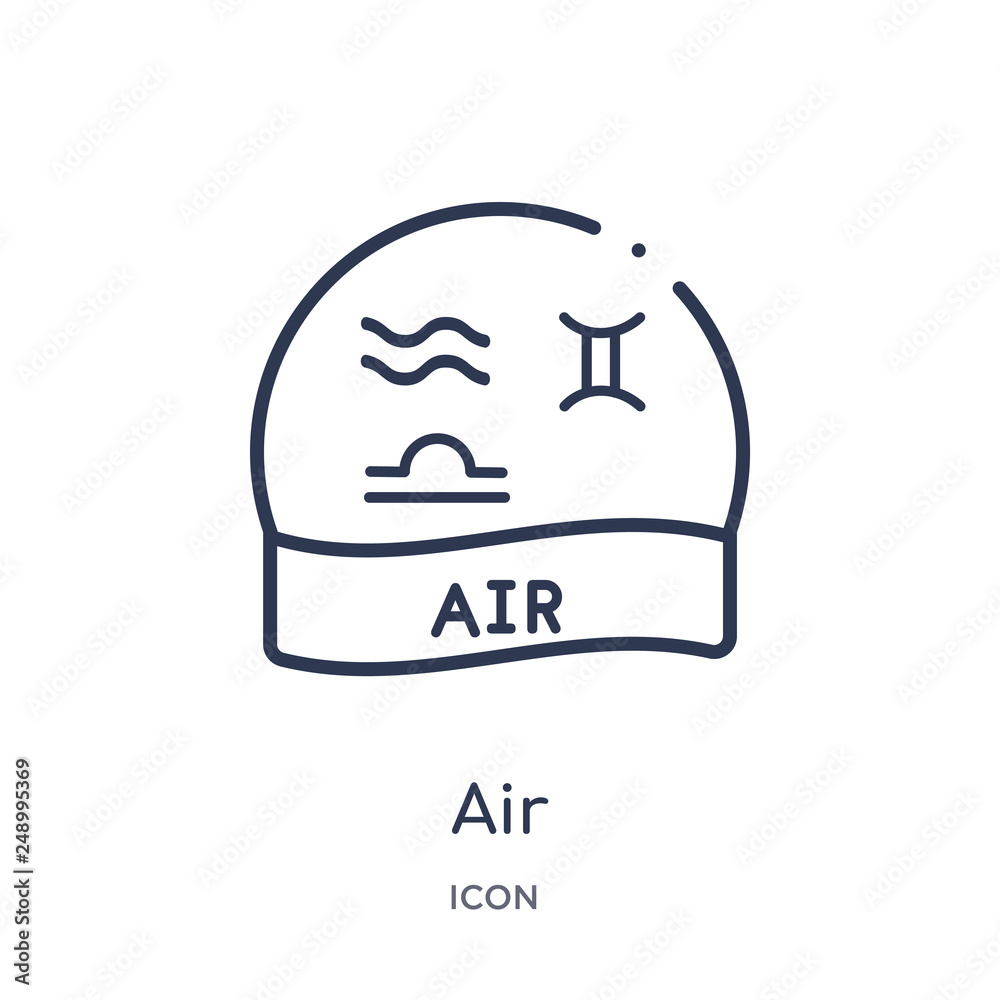 air icon from zodiac outline collection. Thin line air icon isolated on white background. air icon from zodiac outline collection. Thin line air icon isolated on white background.