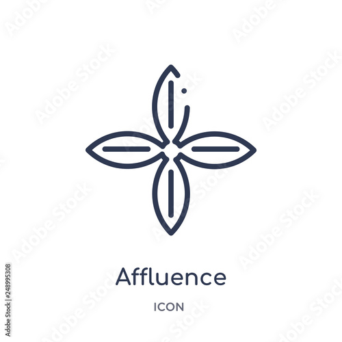 affluence icon from zodiac outline collection. Thin line affluence icon isolated on white background.
