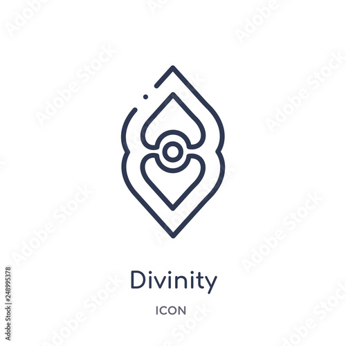divinity icon from zodiac outline collection. Thin line divinity icon isolated on white background.