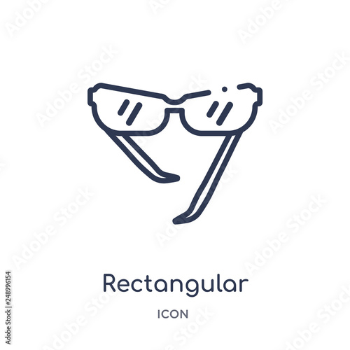 rectangular eyeglass frame? icon from woman clothing outline collection. Thin line rectangular eyeglass frame? icon isolated on white background.