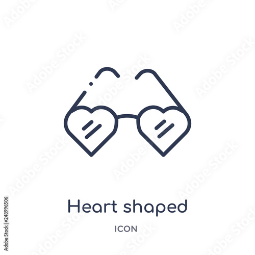 heart shaped eyeglasses? icon from woman clothing outline collection. Thin line heart shaped eyeglasses? icon isolated on white background.