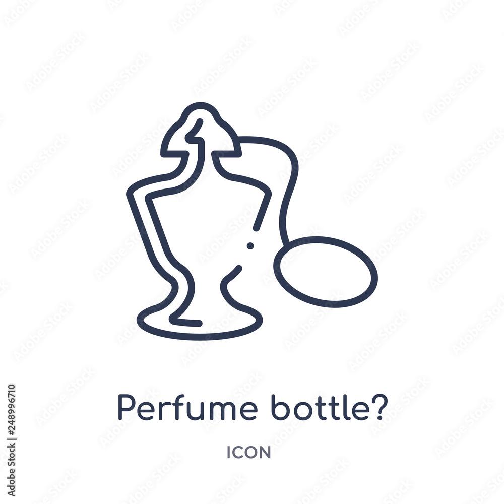 perfume bottle? icon from woman clothing outline collection. Thin line perfume bottle? icon isolated on white background.