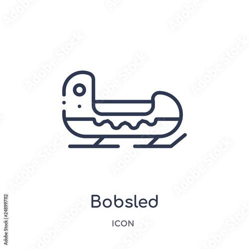 bobsled icon from winter outline collection. Thin line bobsled icon isolated on white background.