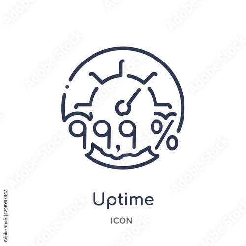uptime icon from web hosting outline collection. Thin line uptime icon isolated on white background.