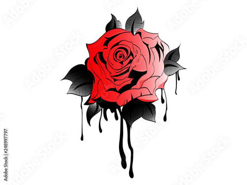 Rose Neo Traditional Tattoo