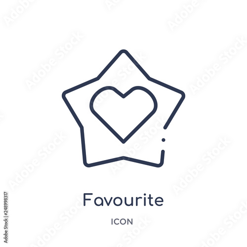 favourite icon from web navigation outline collection. Thin line favourite icon isolated on white background.