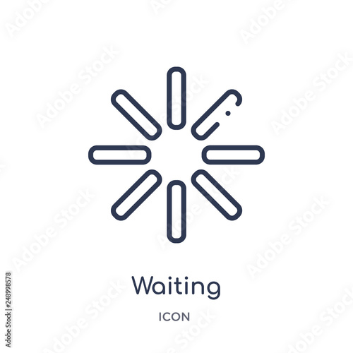 waiting icon from user interface outline collection. Thin line waiting icon isolated on white background.