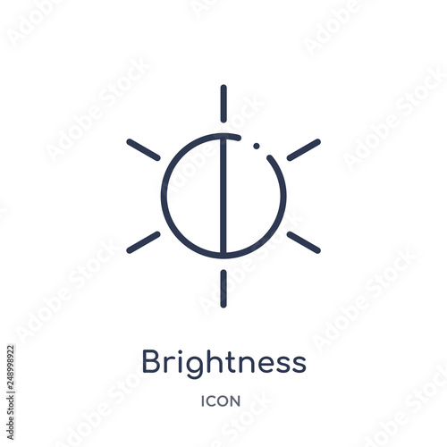 brightness icon from user interface outline collection. Thin line brightness icon isolated on white background.