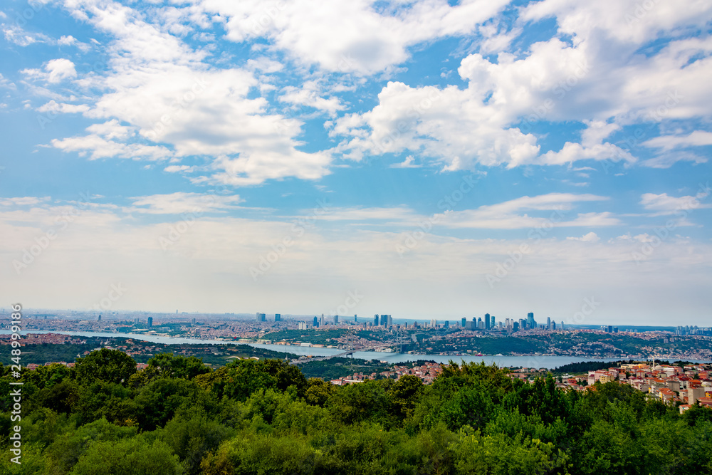 Wonderful view to the city of Istanbul from the hill Camlica