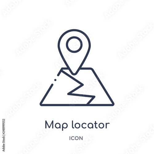 Free Download map locator icon from ultimate glyphicons outline collection. Thin line map locator icon isolated on white background. - GFXLoad