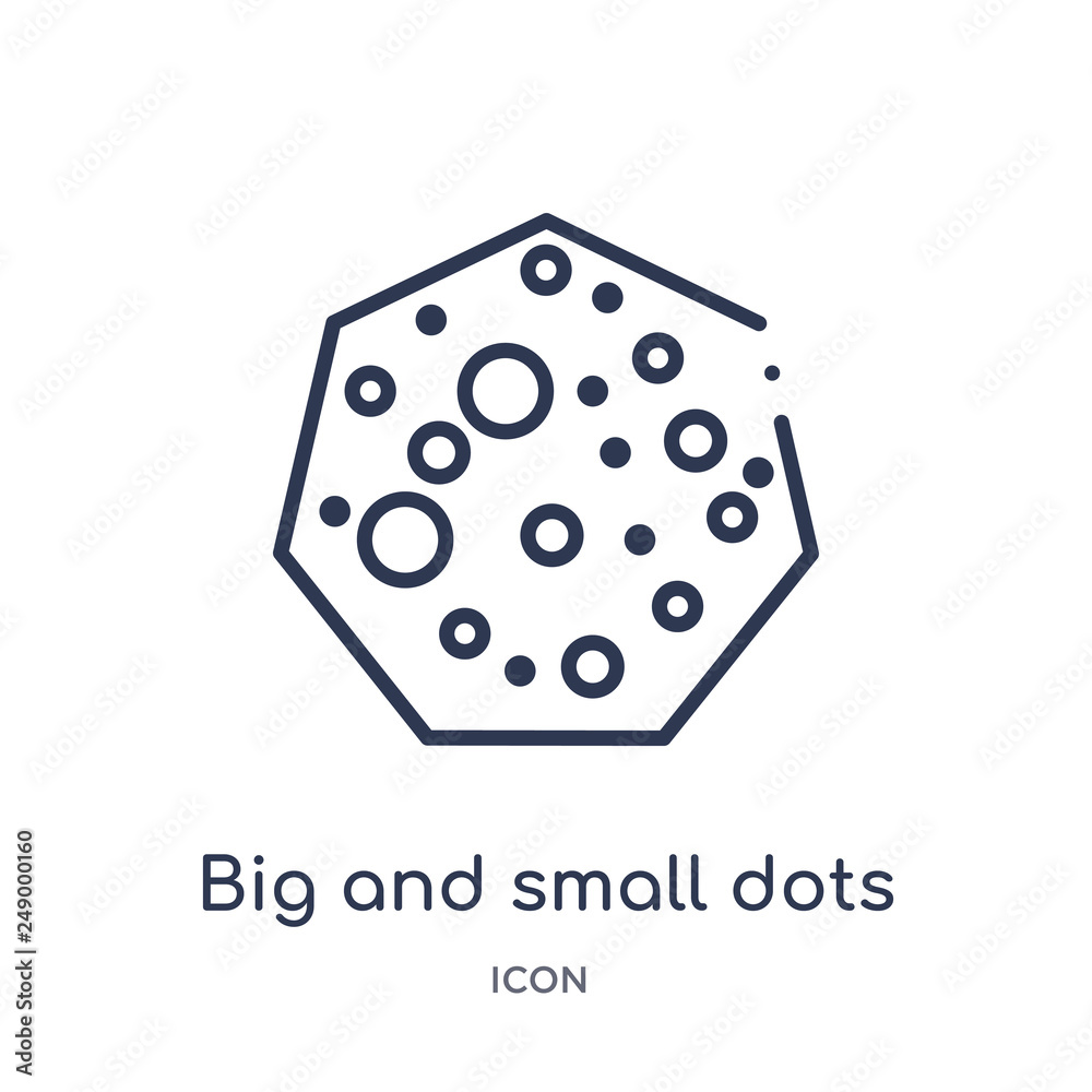 big and small dots icon from ultimate glyphicons outline collection. Thin line big and small dots icon isolated on white background. big and small dots icon from ultimate glyphicons outline collection. Thin line big and small dots icon isolated on white background.