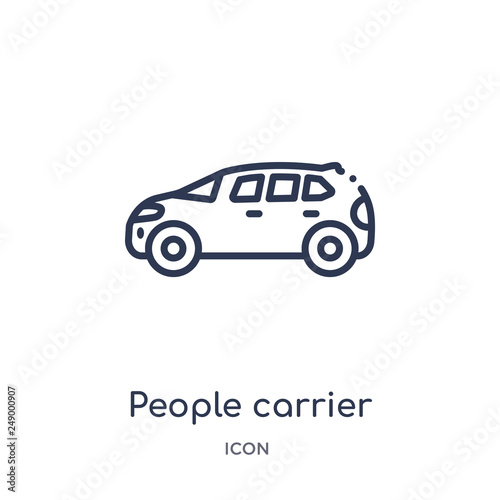 people carrier icon from transportaytan outline collection. Thin line people carrier icon isolated on white background.