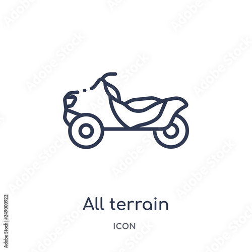 all terrain vehicle icon from transportaytan outline collection. Thin line all terrain vehicle icon isolated on white background.