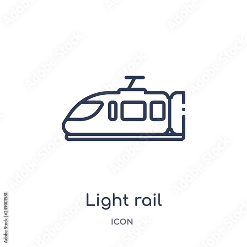 light rail icon from transportation outline collection. Thin line light rail icon isolated on white background.