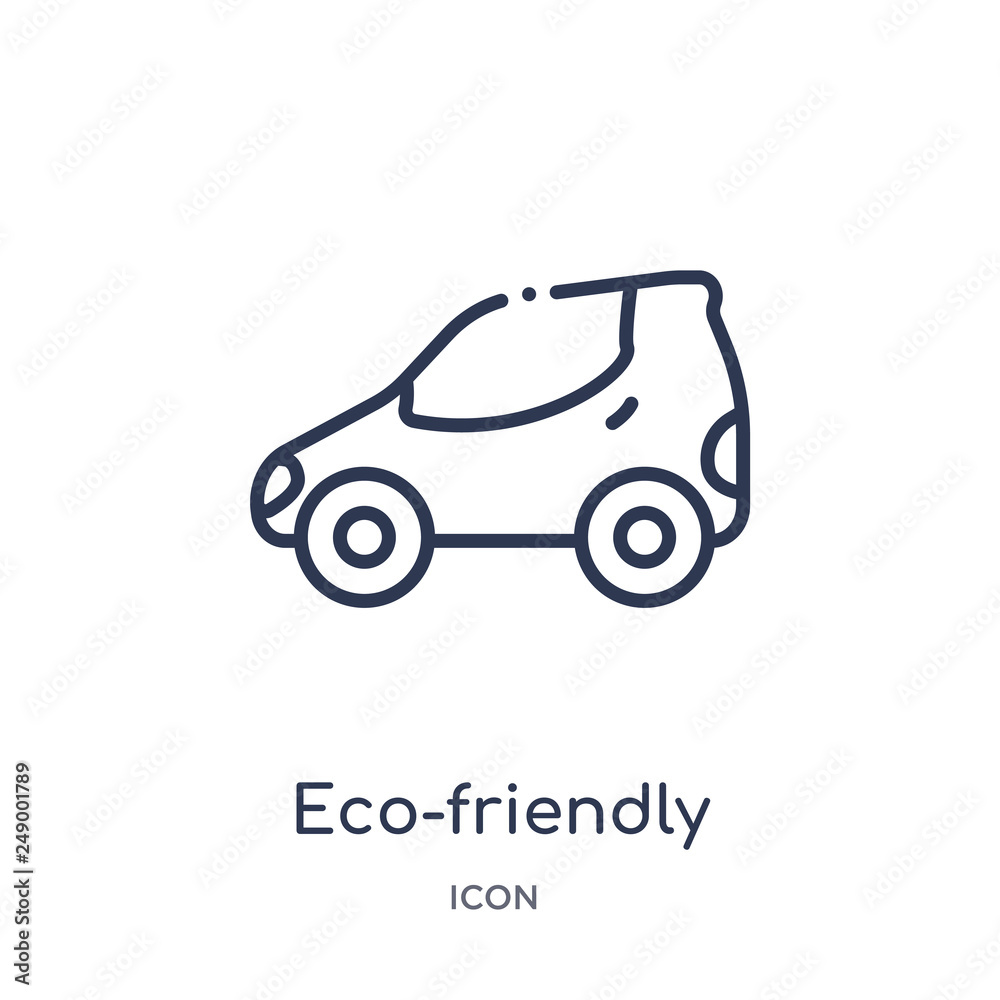 eco-friendly transport icon from transportation outline collection. Thin line eco-friendly transport icon isolated on white background.