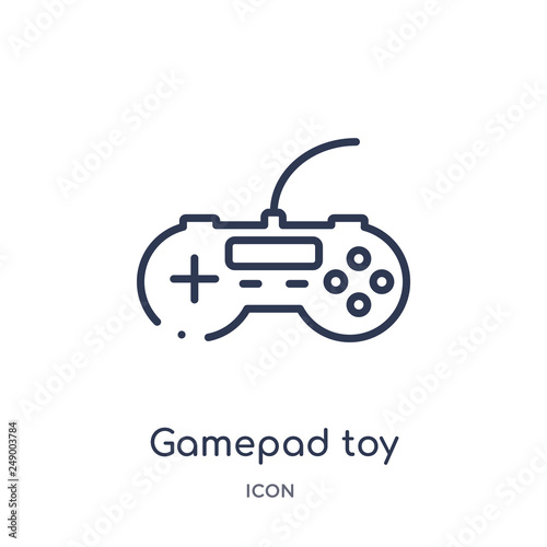 gamepad toy icon from toys outline collection. Thin line gamepad toy icon isolated on white background.