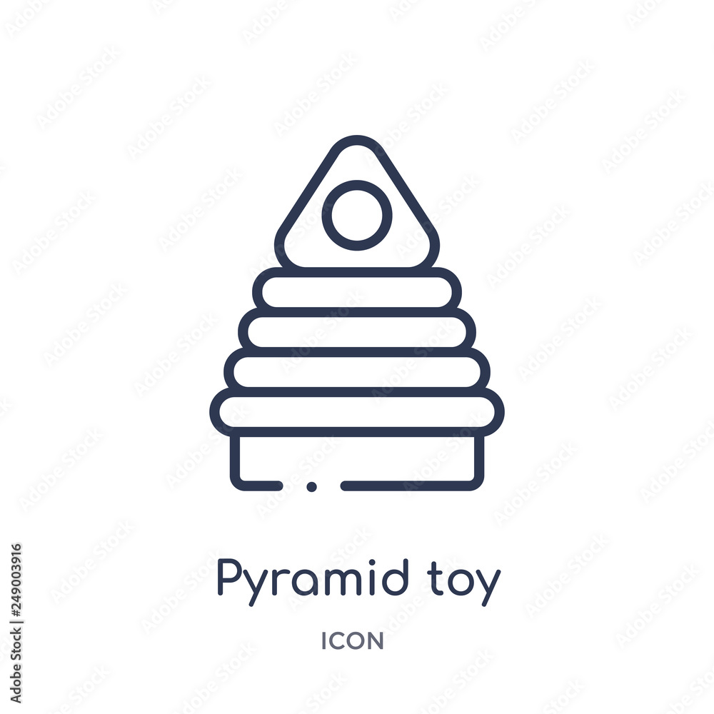 pyramid toy icon from toys outline collection. Thin line pyramid toy icon isolated on white background. pyramid toy icon from toys outline collection. Thin line pyramid toy icon isolated on white background.