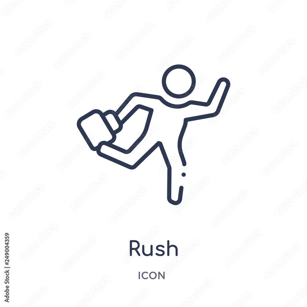 rush icon from time management outline collection. Thin line rush icon isolated on white background. rush icon from time management outline collection. Thin line rush icon isolated on white background.