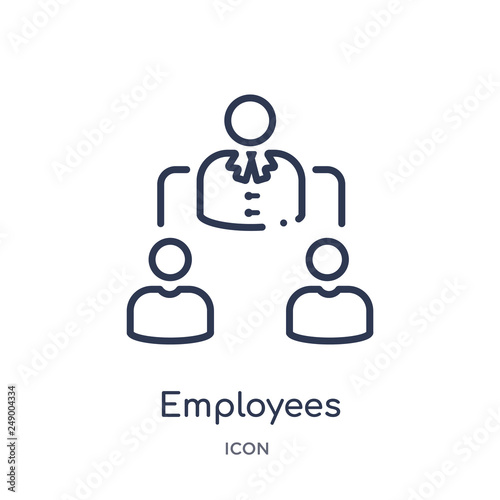 employees icon from time management outline collection. Thin line employees icon isolated on white background.