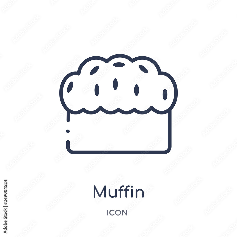 muffin icon from thanksgiving outline collection. Thin line muffin icon isolated on white background. muffin icon from thanksgiving outline collection. Thin line muffin icon isolated on white background.