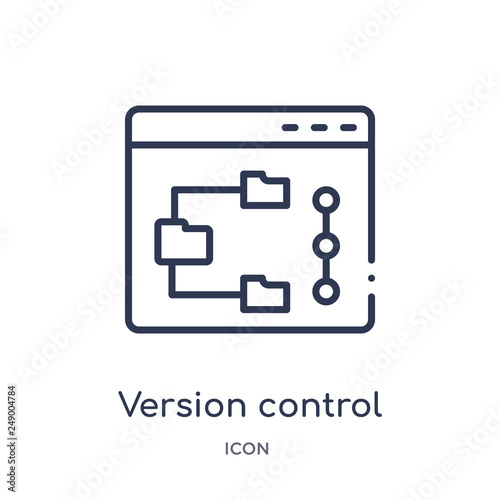 version control icon from technology outline collection. Thin line version control icon isolated on white background.
