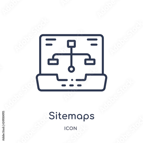 sitemaps icon from technology outline collection. Thin line sitemaps icon isolated on white background.